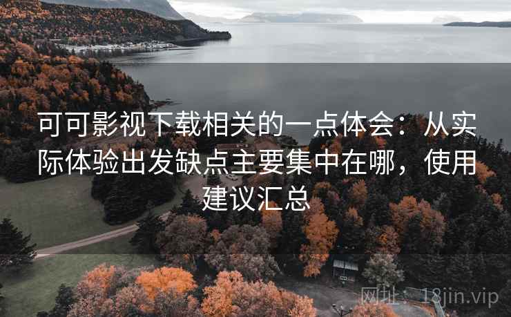 可可影视下载相关的一点体会:从实际体验出发缺点主要集中在哪,使用建议汇总