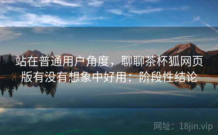 站在普通用户角度,聊聊茶杯狐网页版有没有想象中好用:阶段性结论 第1张 站在普通用户角度,聊聊茶杯狐网页版有没有想象中好用:阶段性结论 第1张