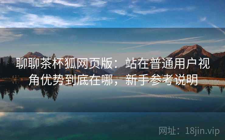 聊聊茶杯狐网页版:站在普通用户视角优势到底在哪,新手参考说明