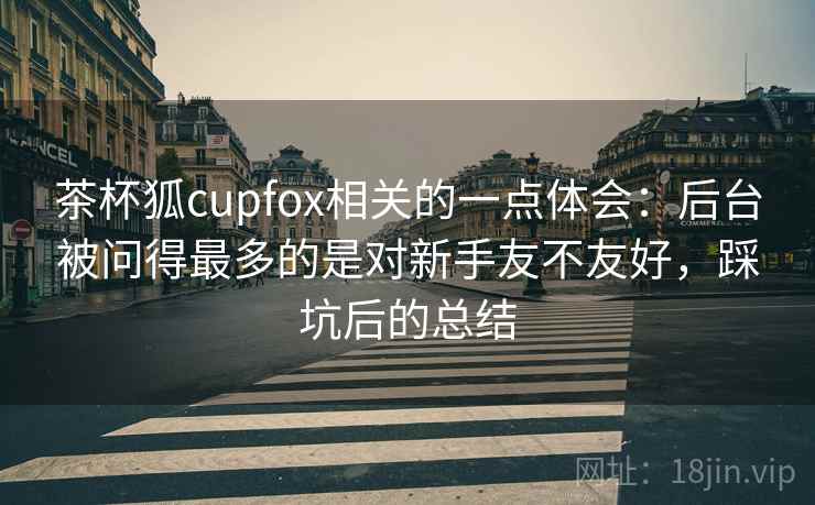 茶杯狐cupfox相关的一点体会：后台被问得最多的是对新手友不友好，踩坑后的总结  第2张